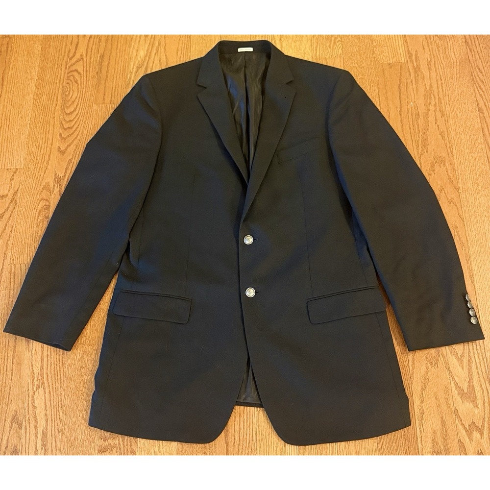 Joseph Abboud 44 X-long Blazer REDA Wool Black Metal Two Button Suit Jacket